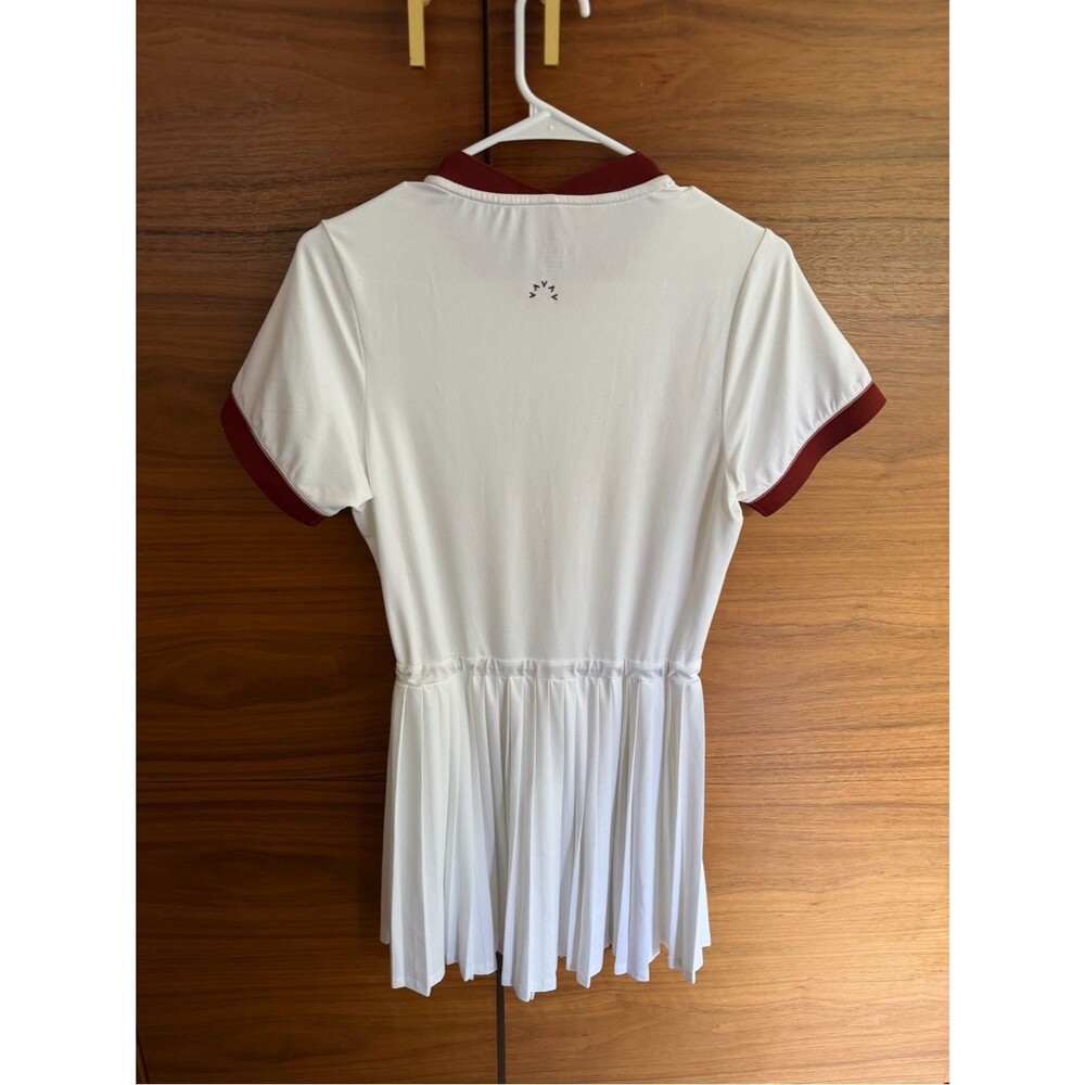 NWT Varley Trent Court Dress 30” Size Small WhitE Burnt Henna Tennis Pleated - Picture 10 of 10